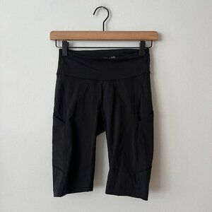Outdoor Voices Black 10" Side Pocket Compression Bike Shorts Women's Size XS